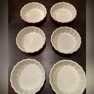 6 new red baking ramekins